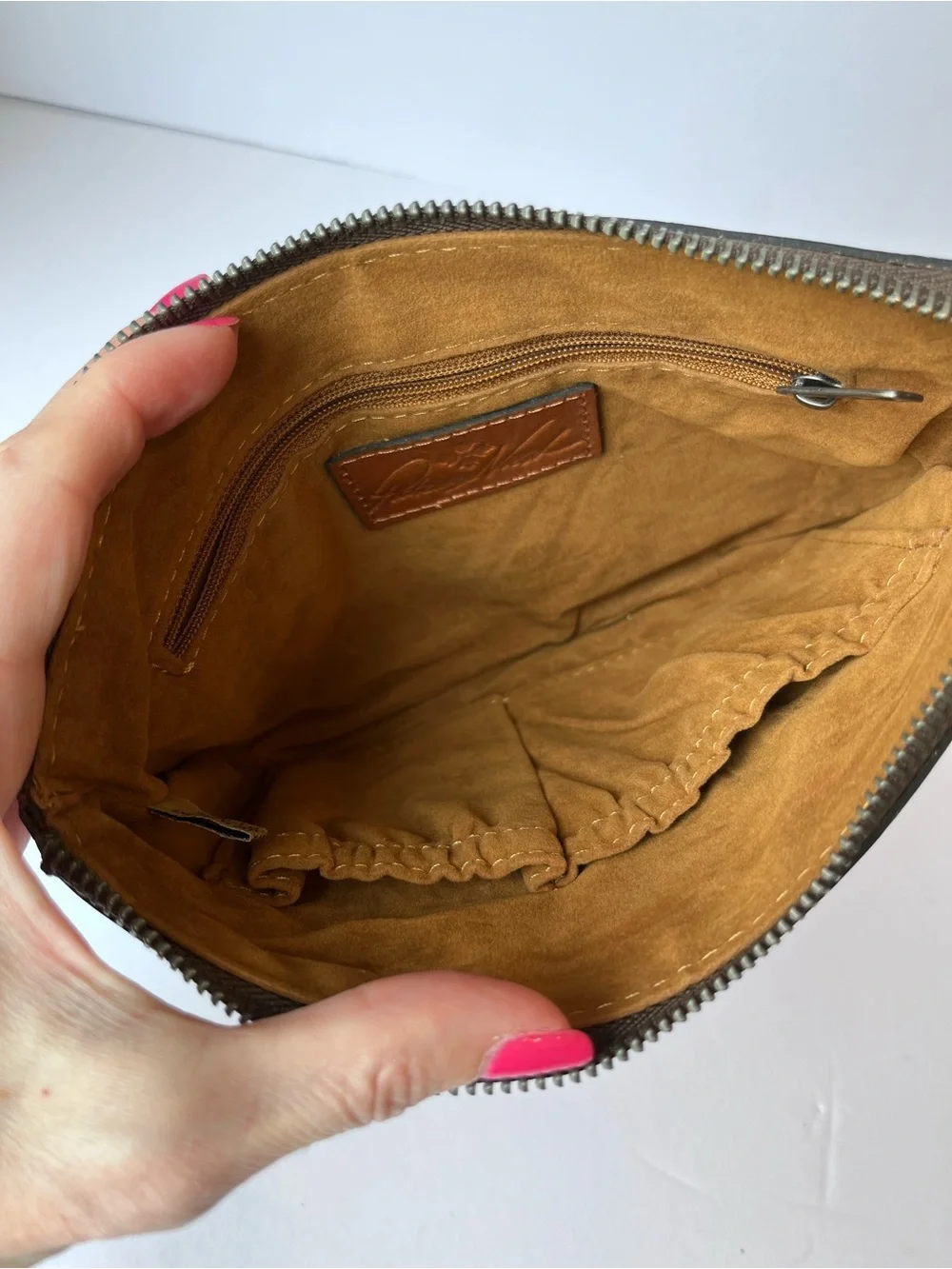 Patricia Nash Cassini Red Tooled Leather Wristlet